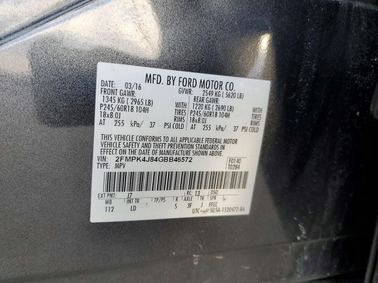 2016 FORD EDGE SEL photo 13