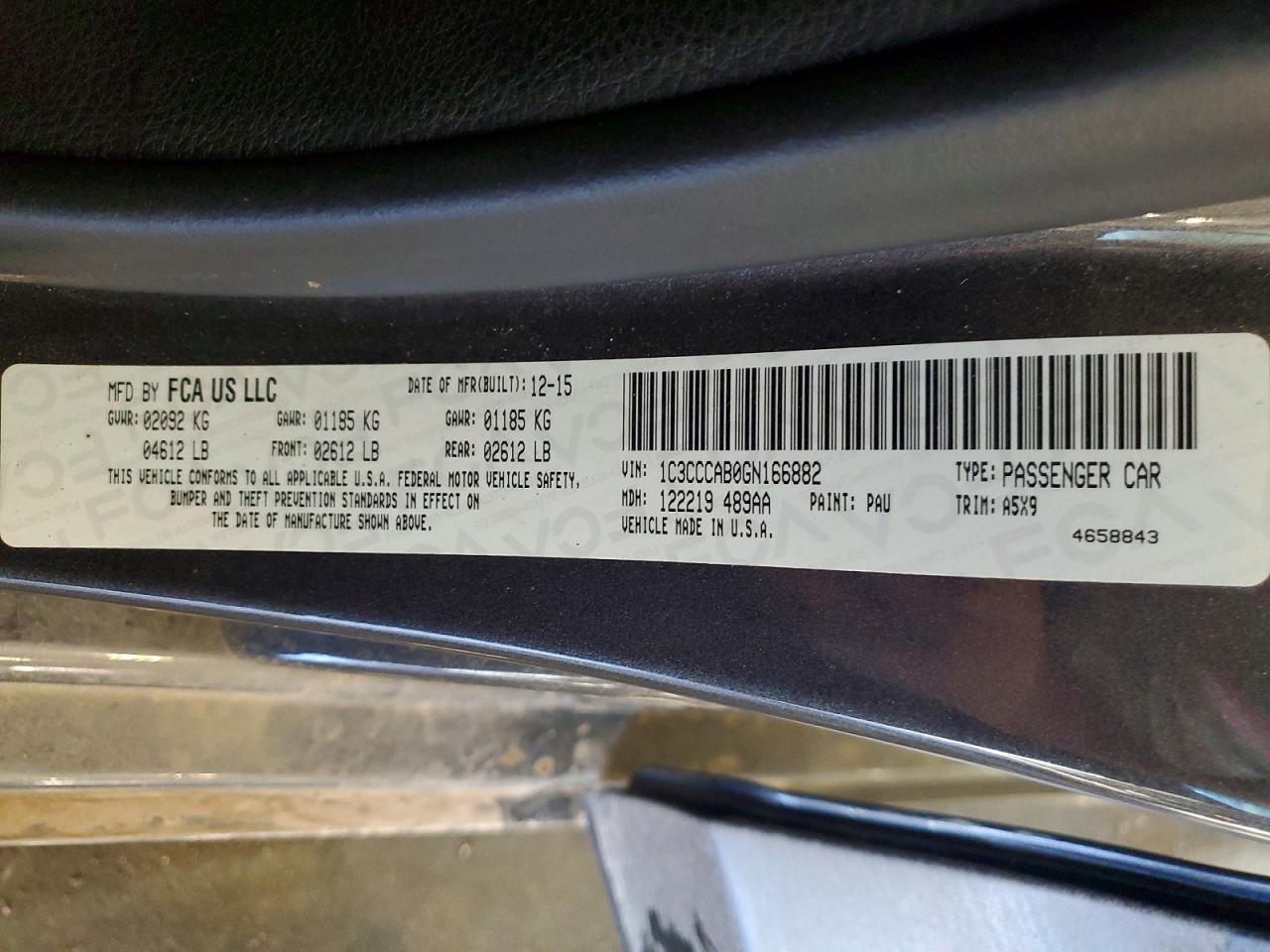 2016 CHRYSLER 200 LIMITED photo 12