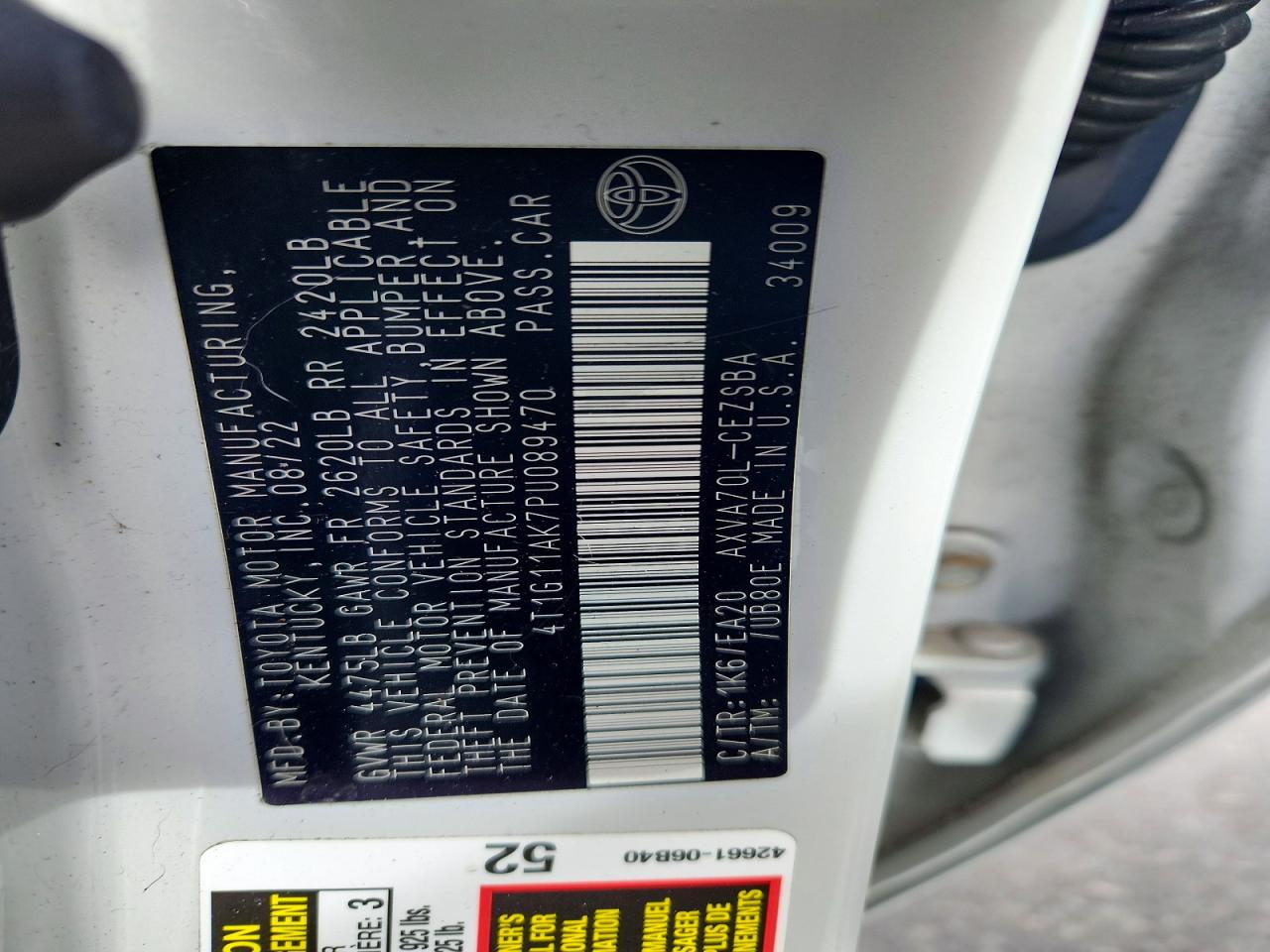 2023 TOYOTA CAMRY SE photo 12