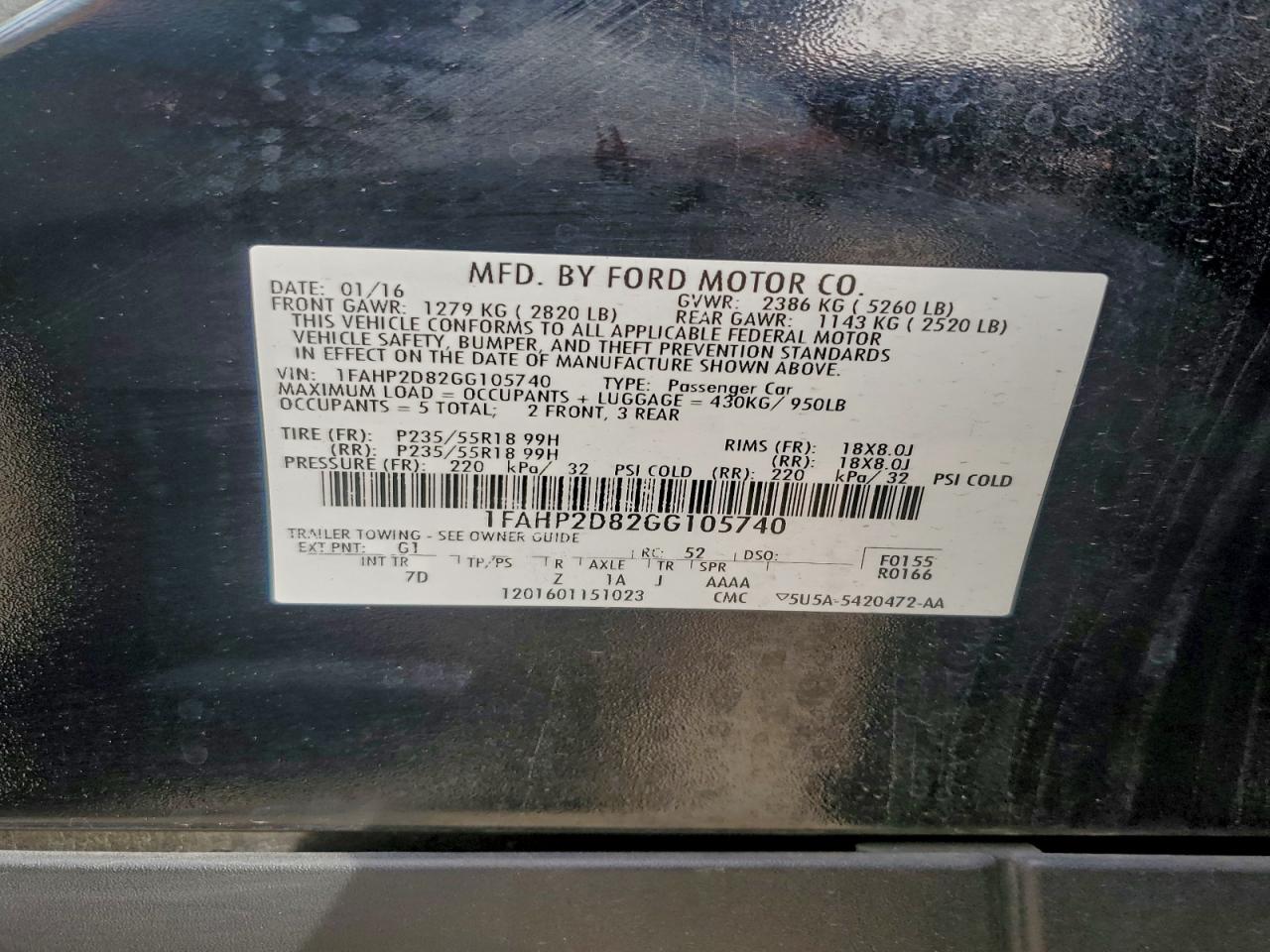 2016 FORD TAURUS SE photo 13