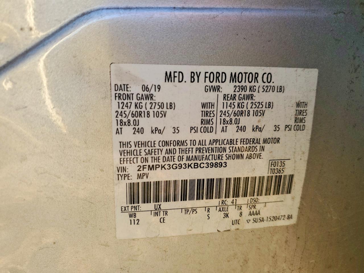 2019 FORD EDGE SE photo 13
