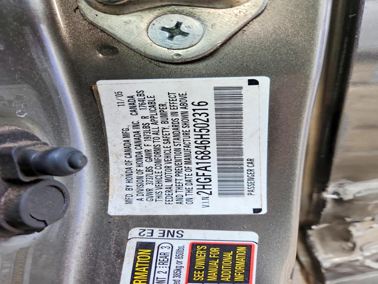2006 HONDA CIVIC EX photo 23