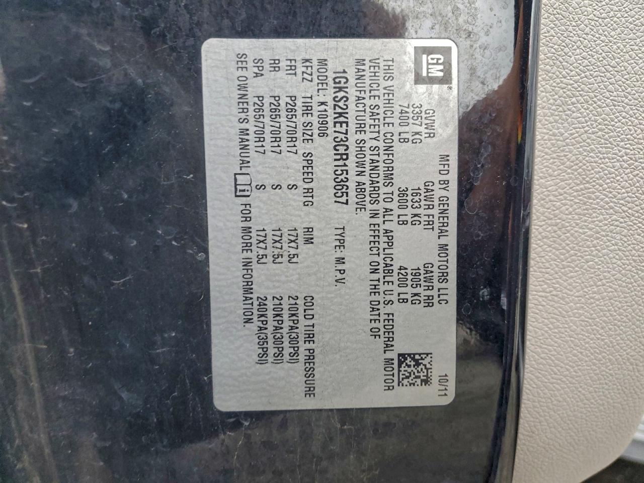 2012 GMC YUKON XL K1500 SLT photo 13