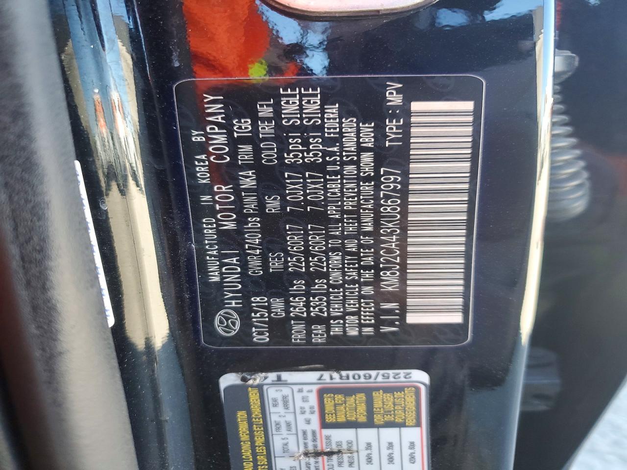 2019 HYUNDAI TUCSON SE photo 13