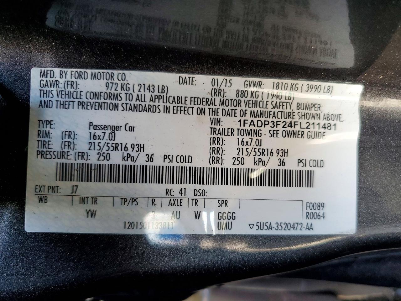 2015 FORD FOCUS SE photo 13