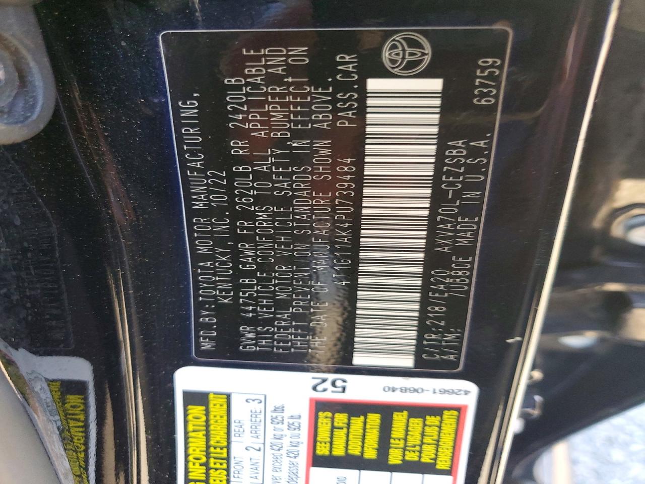 2023 TOYOTA CAMRY SE NIGHT SHADE photo 12