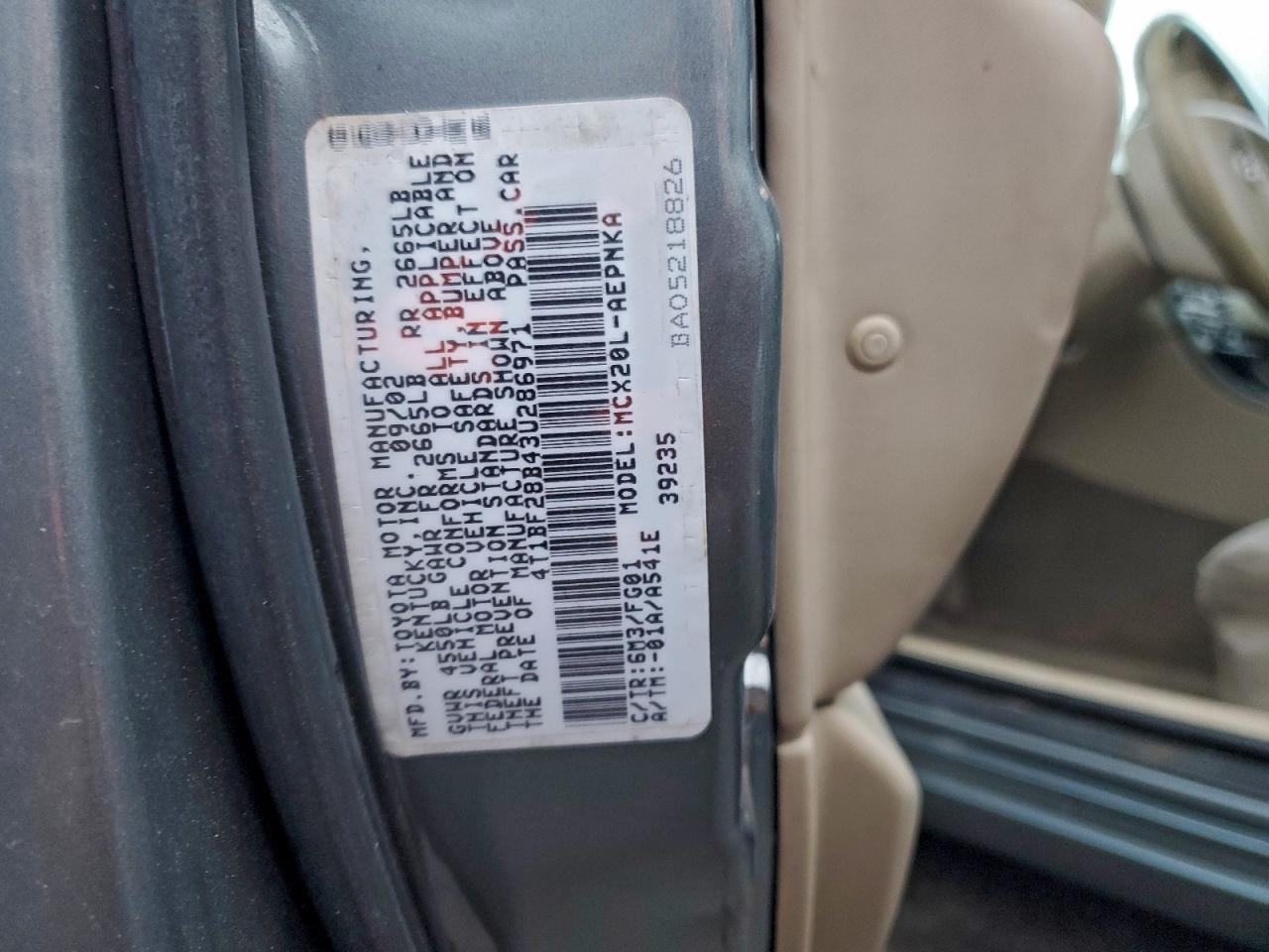 2003 TOYOTA AVALON XL photo 13