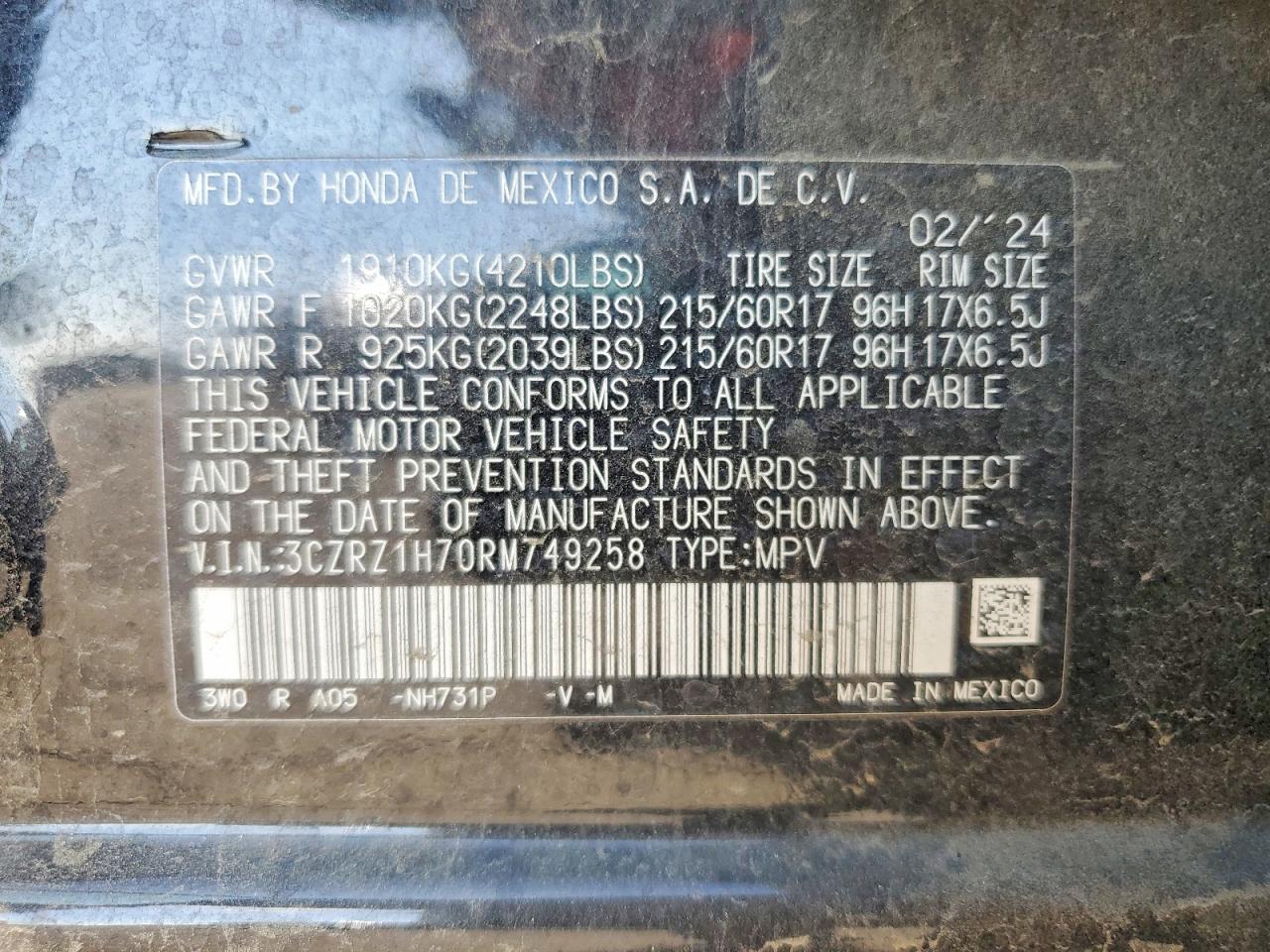 2024 HONDA HR-V EXL photo 25