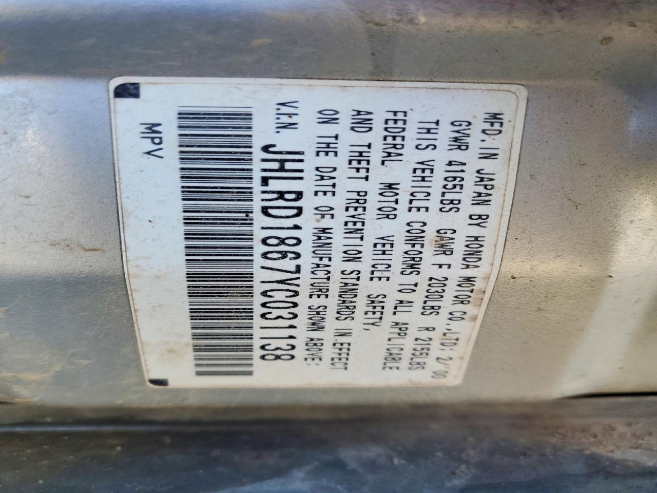 2000 HONDA CR-V EX photo 13
