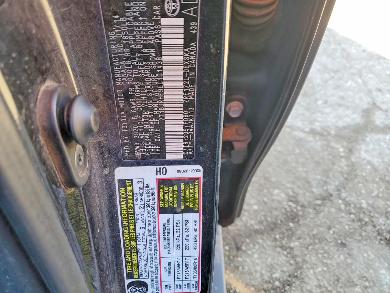 2014 TOYOTA COROLLA L photo 12
