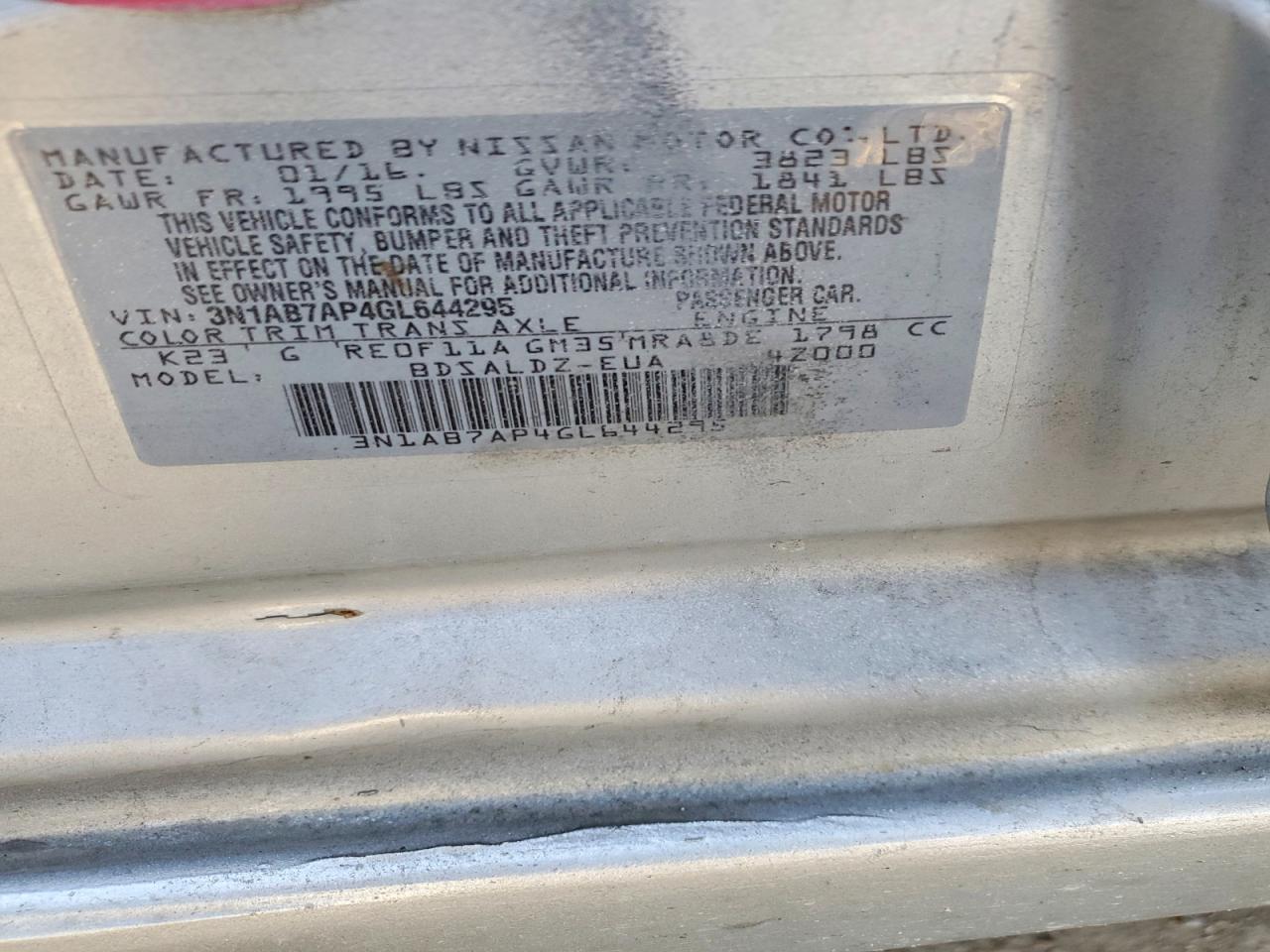 2016 NISSAN SENTRA SV photo 12