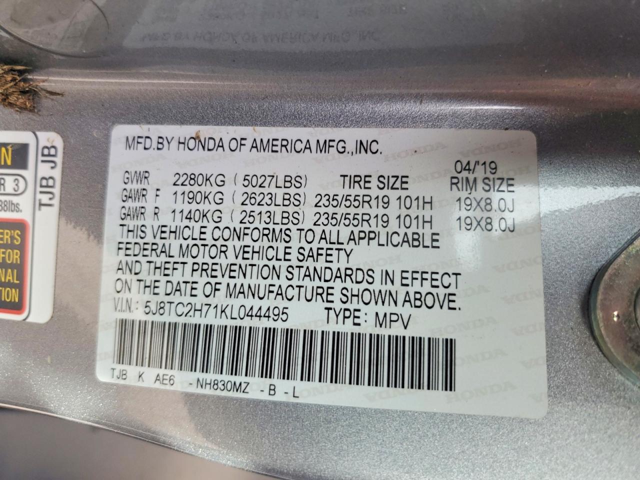 2019 ACURA RDX ADVANCE photo 13