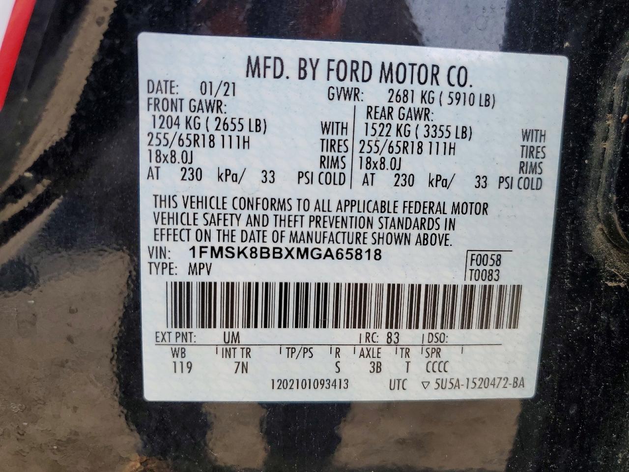 2021 FORD EXPLORER photo 25