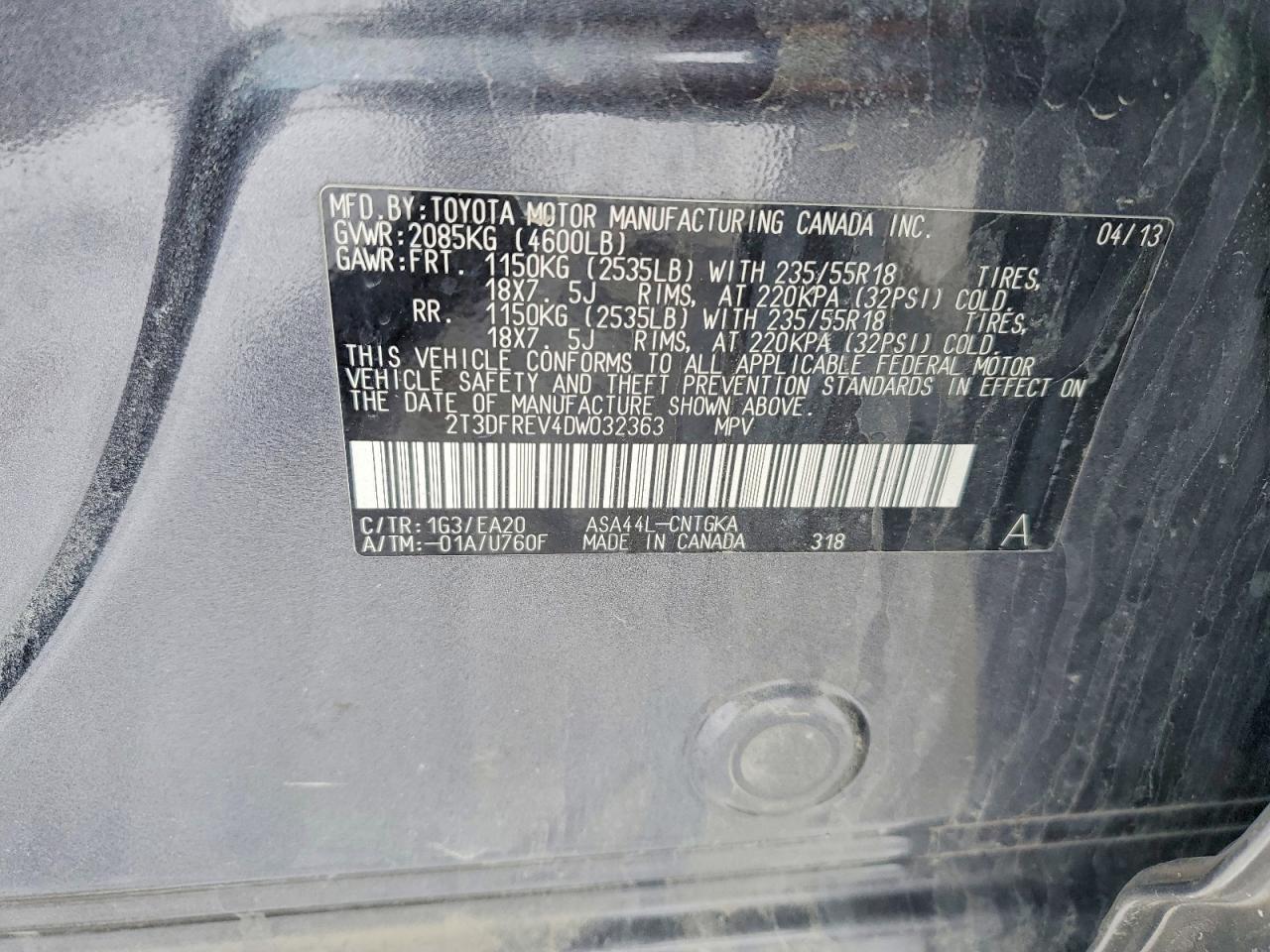 2013 TOYOTA RAV4 LIMITED photo 14