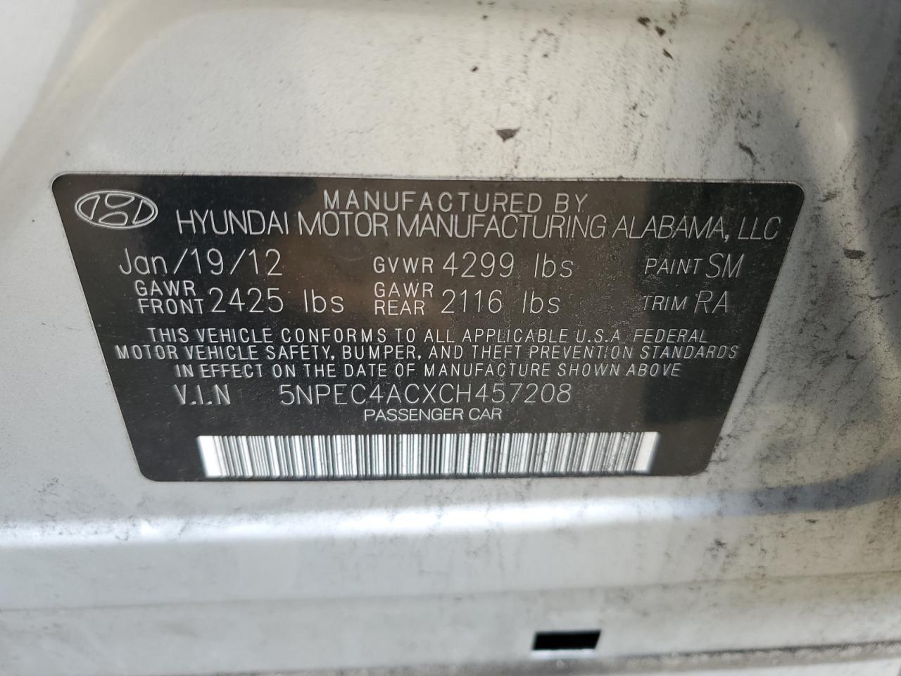 2012 HYUNDAI SONATA SE photo 13