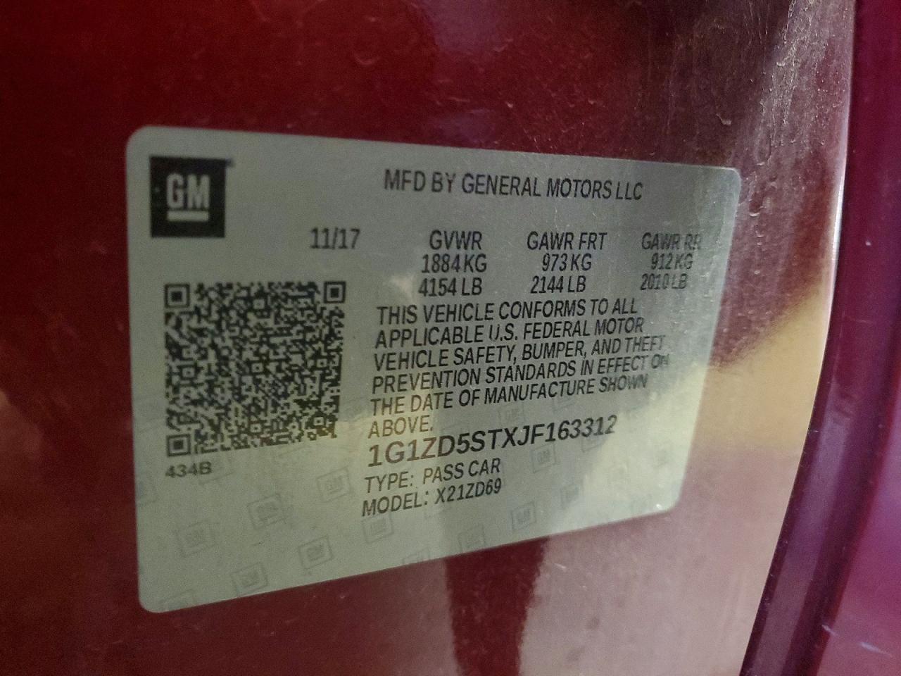 2018 CHEVROLET MALIBU LT photo 12