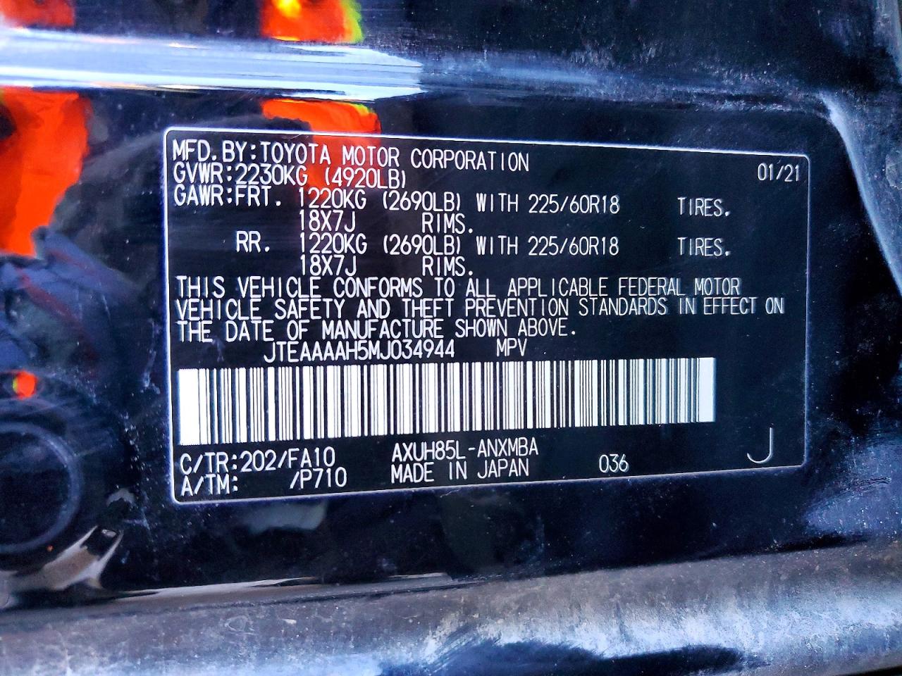 2021 TOYOTA VENZA LE photo 13
