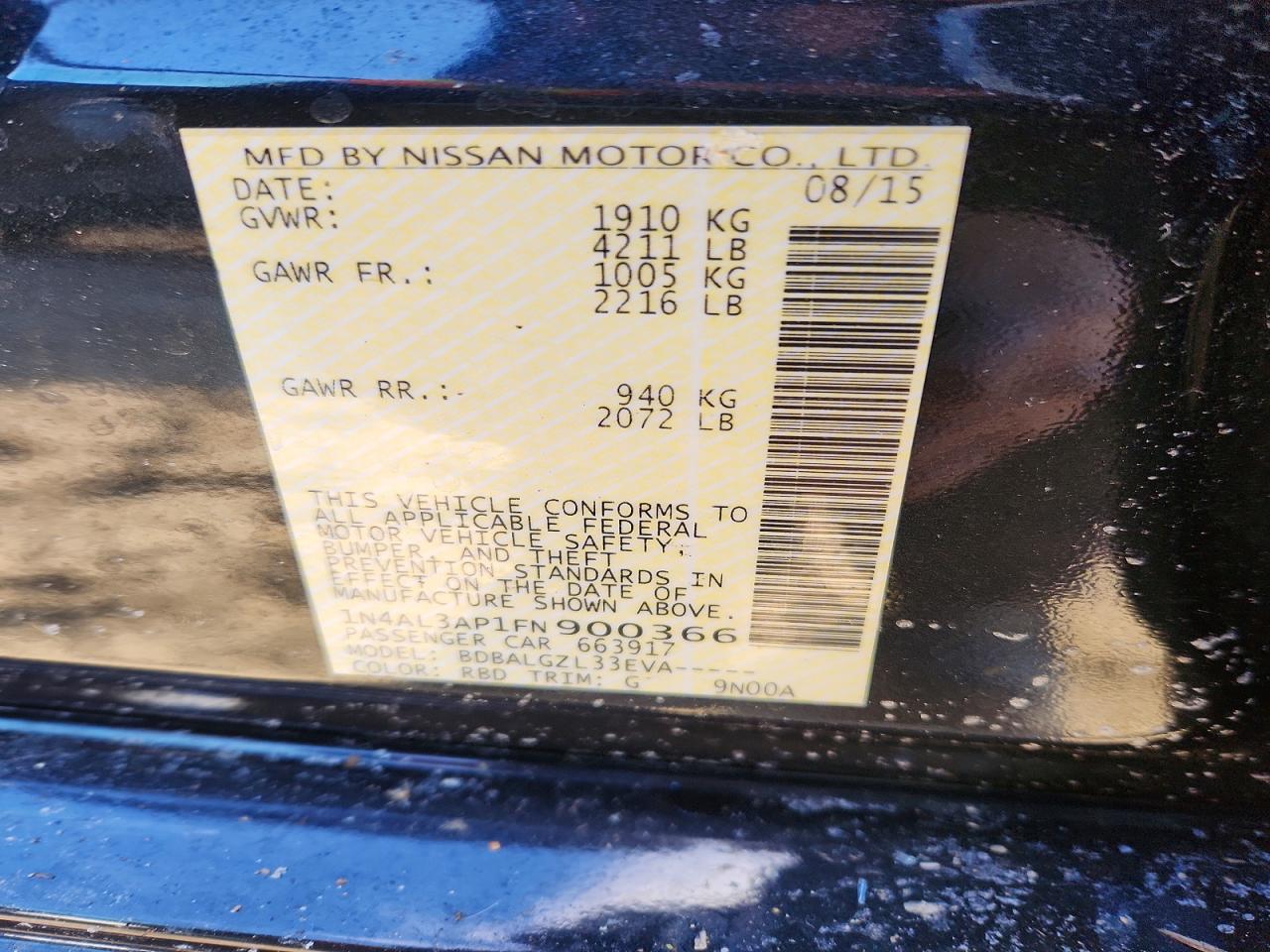 2015 NISSAN ALTIMA 2.5 photo 34