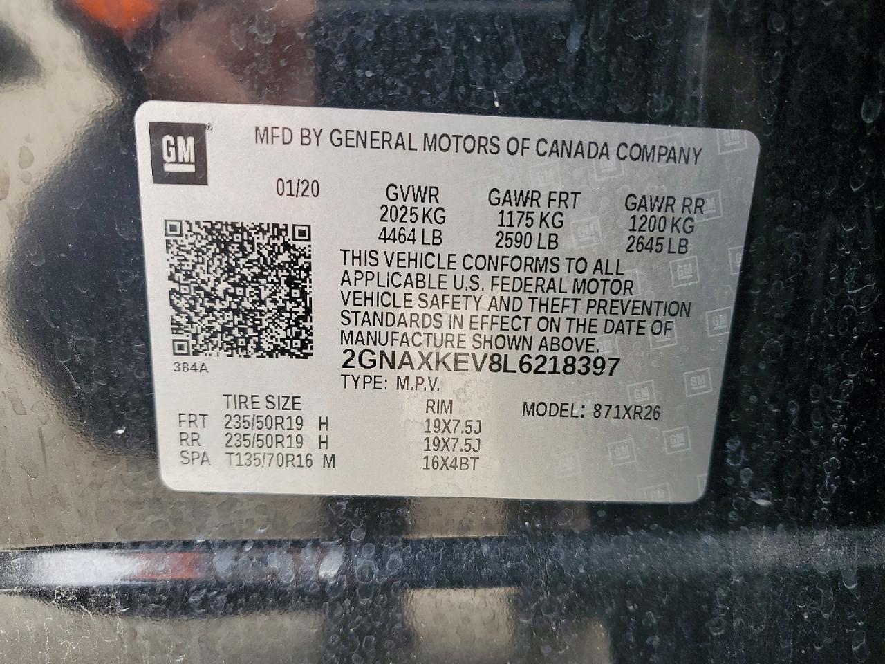 2020 CHEVROLET EQUINOX LT photo 13