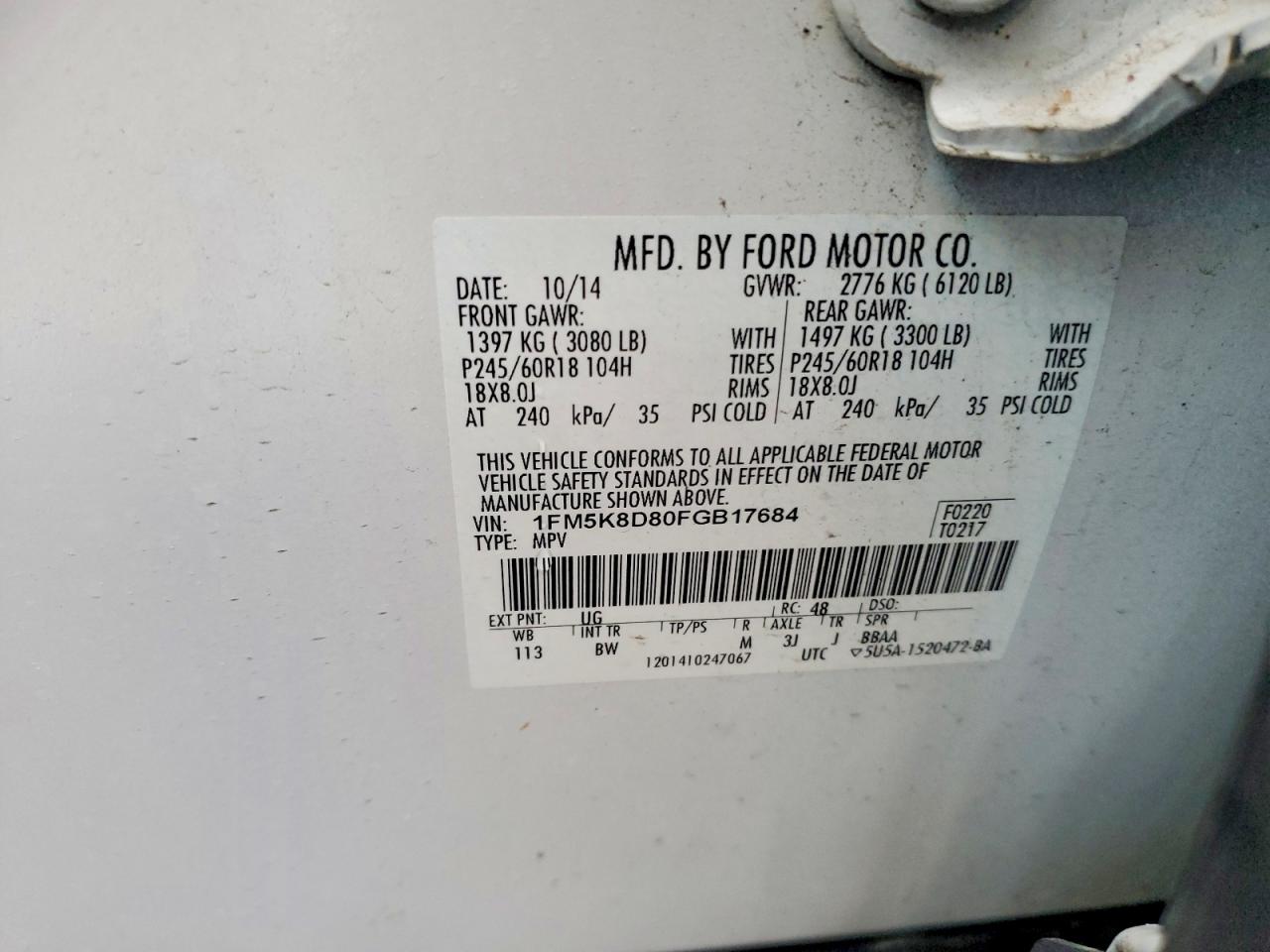 2015 FORD EXPLORER XLT photo 13