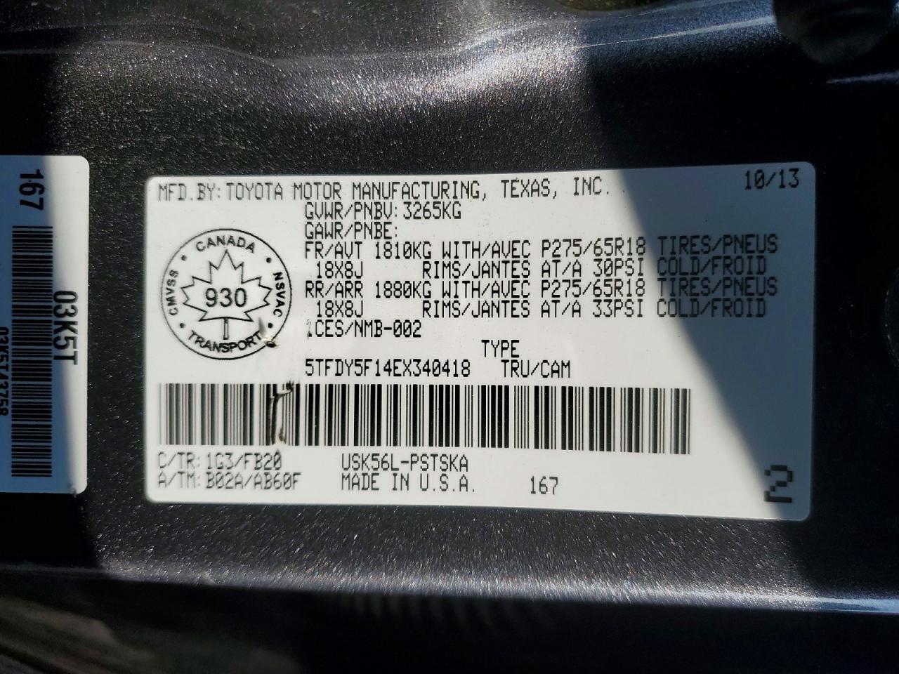 2014 TOYOTA TUNDRA CREWMAX SR5 photo 12