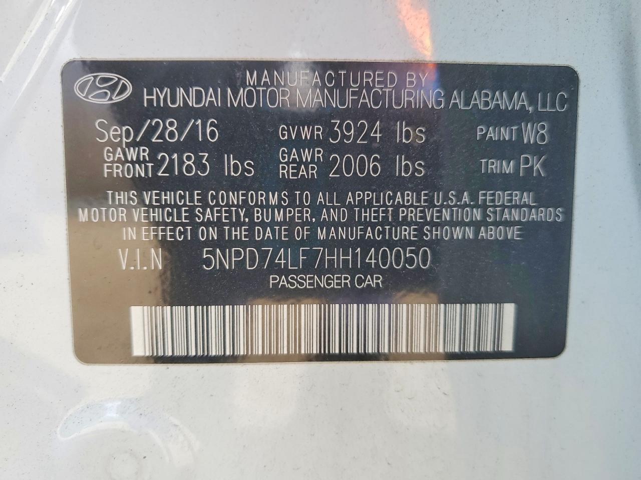 2017 HYUNDAI ELANTRA SE photo 12