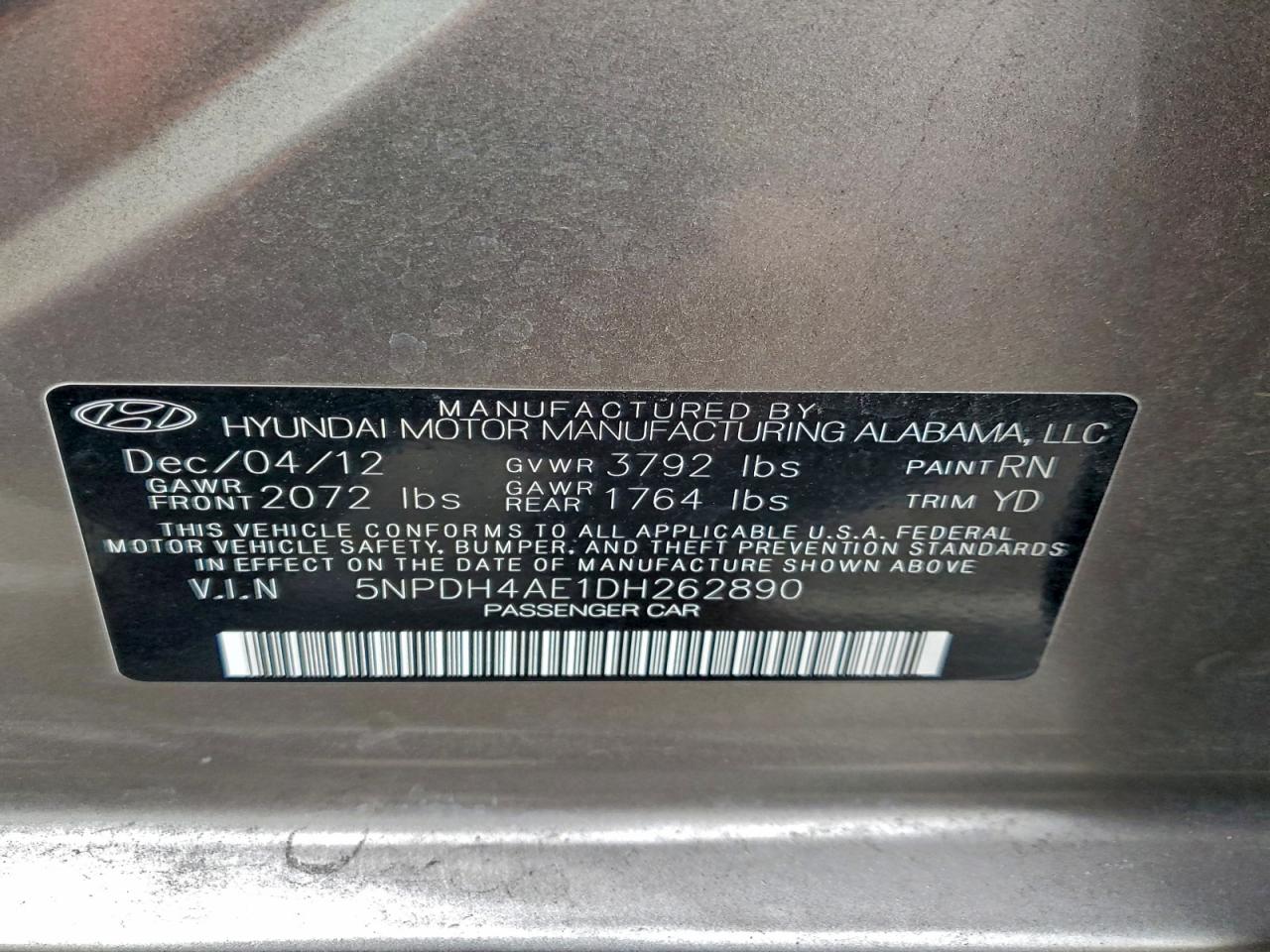 2013 HYUNDAI ELANTRA GLS photo 12