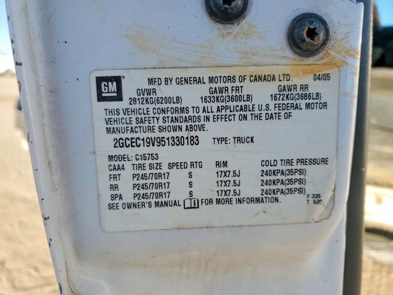 2005 CHEVROLET SILVERADO C1500 photo 12