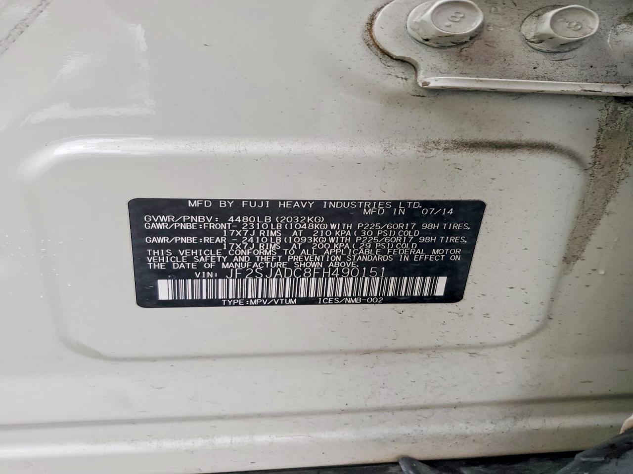 2015 SUBARU FORESTER 2.5I PREMIUM photo 14