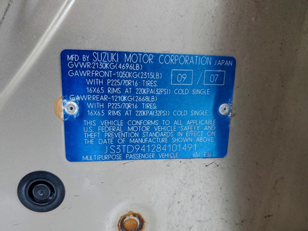 2008 SUZUKI GRAND VITARA photo 14