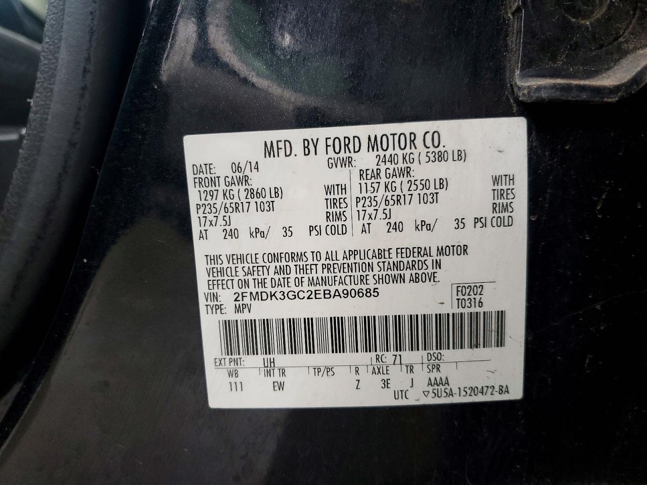 2014 FORD EDGE SE photo 25