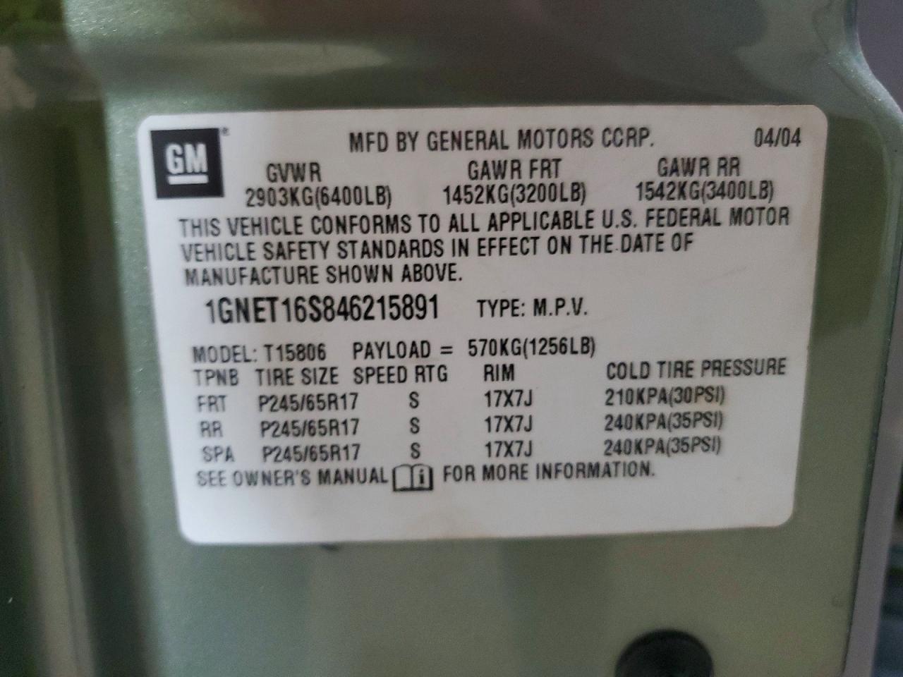 2004 CHEVROLET TRAILBLAZER EXT LS photo 12
