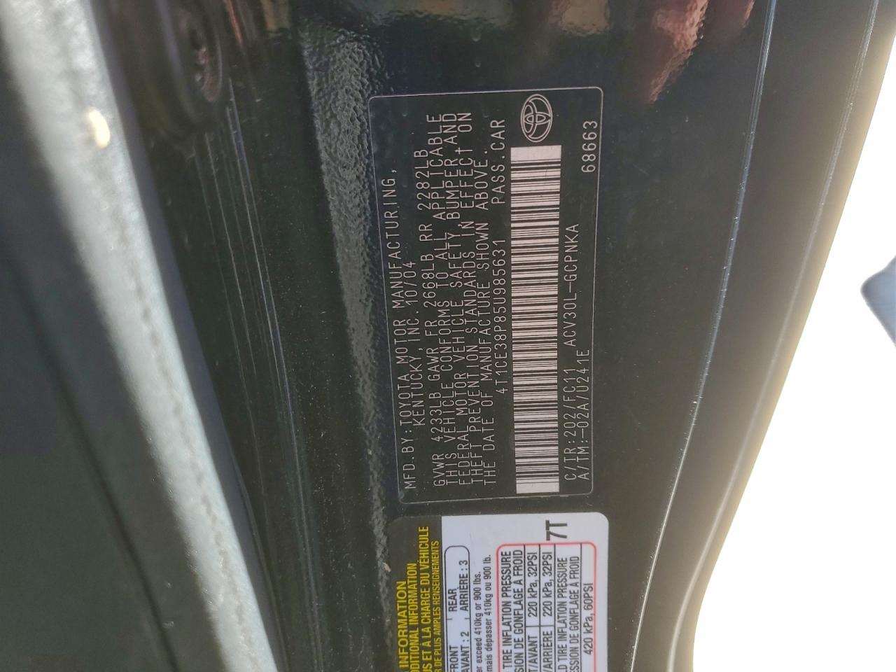 2005 TOYOTA CAMRY SOLARA SE photo 12
