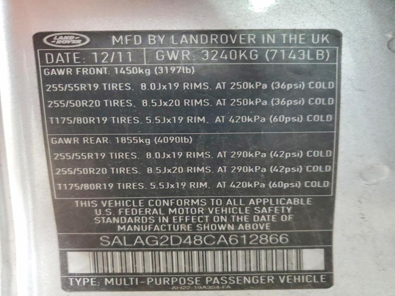 2012 LAND ROVER LR4 HSE photo 13