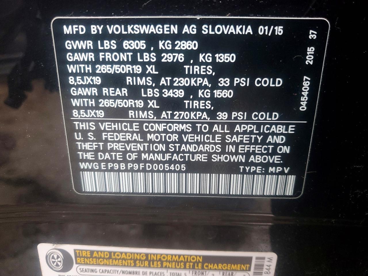 2015 VOLKSWAGEN TOUAREG V6 TDI photo 13