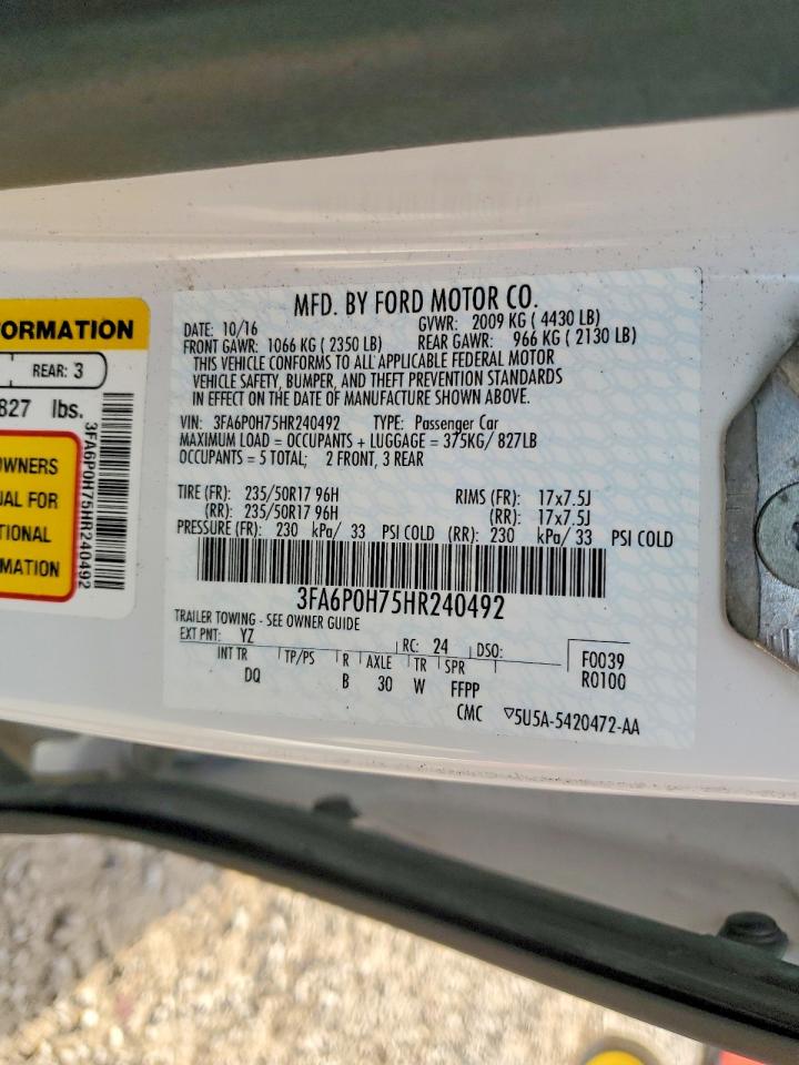 2017 FORD FUSION SE photo 23