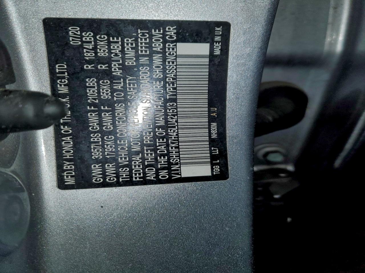 2020 HONDA CIVIC SPORT photo 12