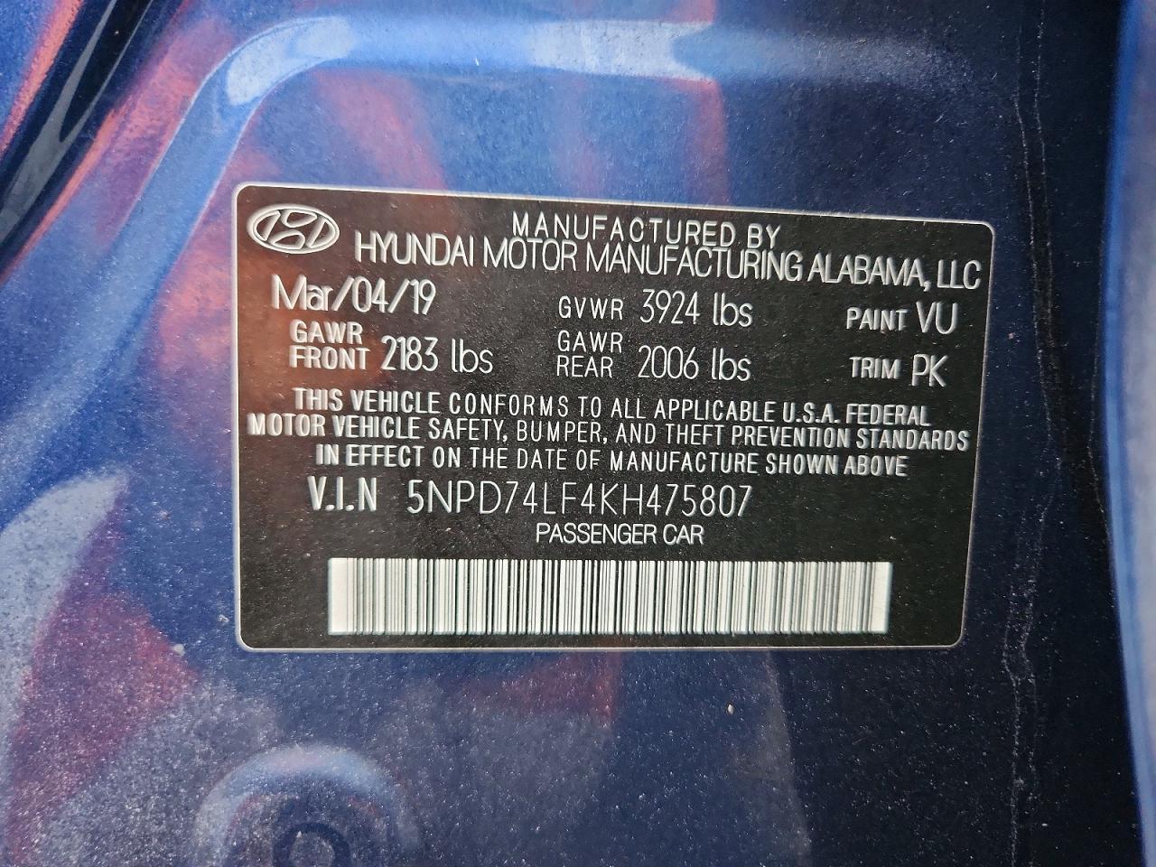 2019 HYUNDAI ELANTRA SE photo 12