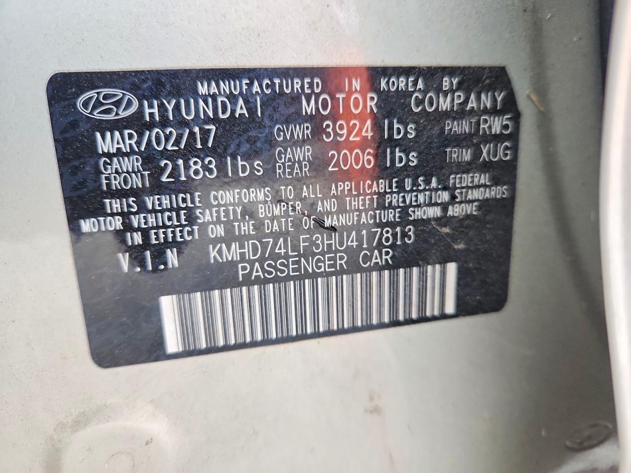 2017 HYUNDAI ELANTRA SE photo 12