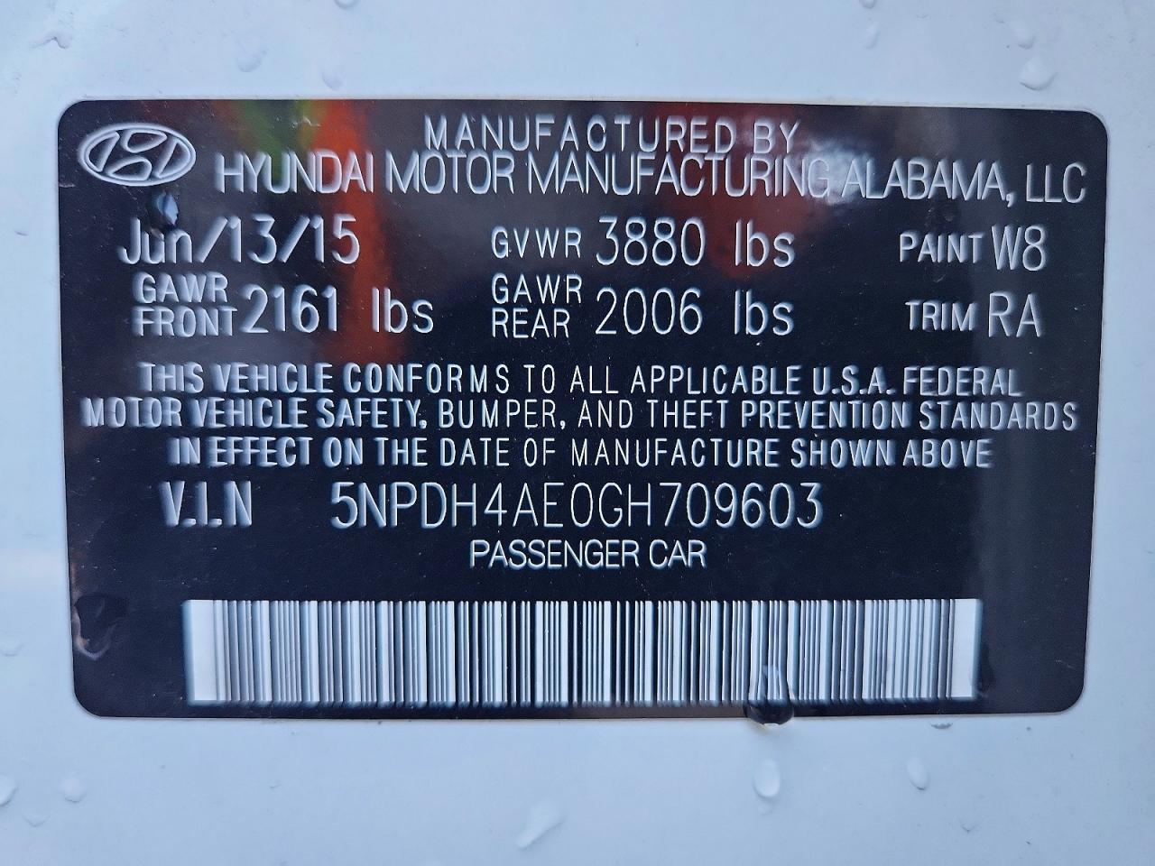 2016 HYUNDAI ELANTRA SE photo 12