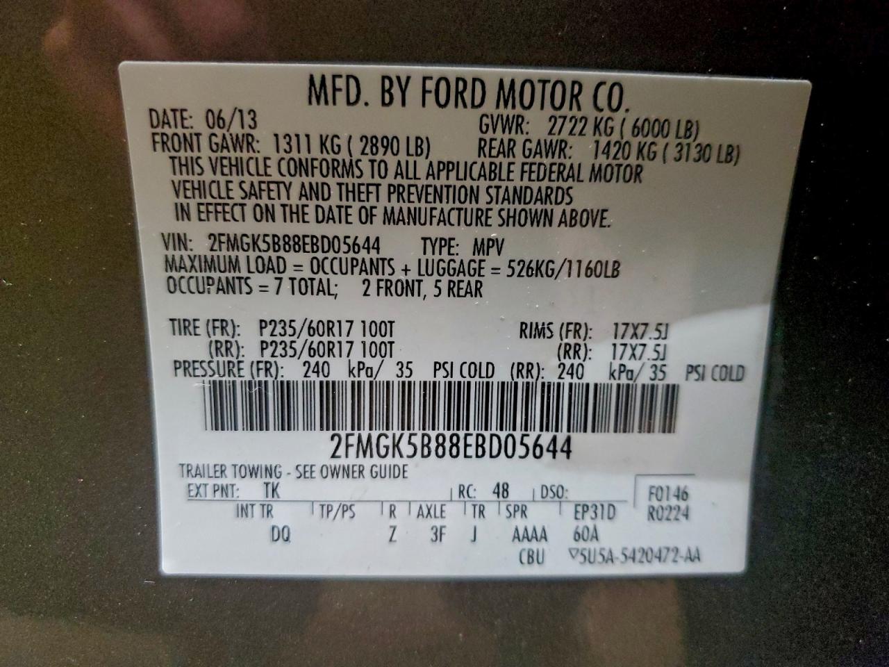 2014 FORD FLEX SE photo 13