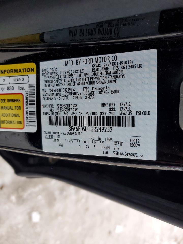 2016 FORD FUSION TITANIUM PHEV photo 12