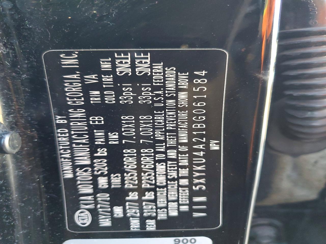 2011 KIA SORENTO EX photo 14