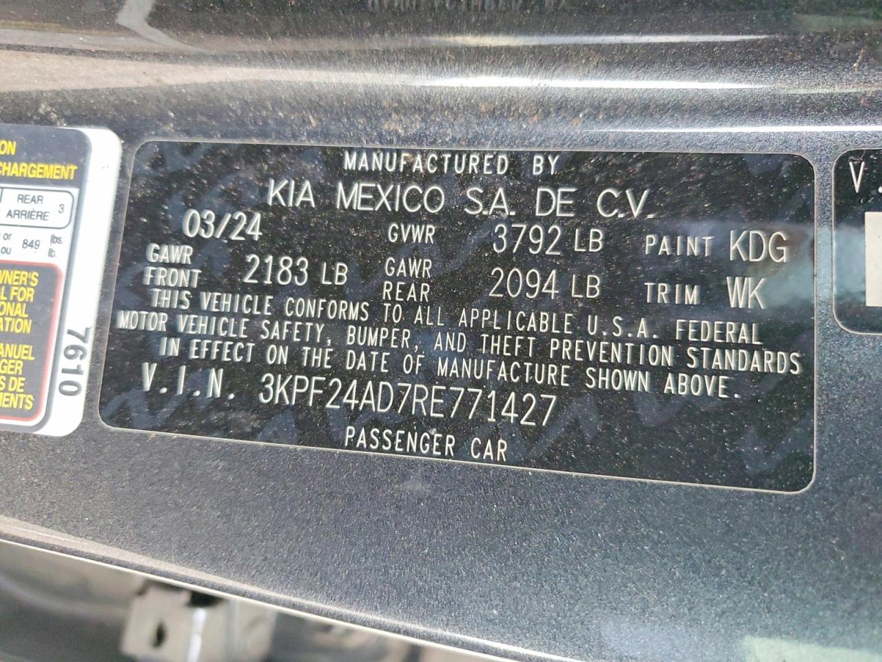 2024 KIA FORTE LX photo 12