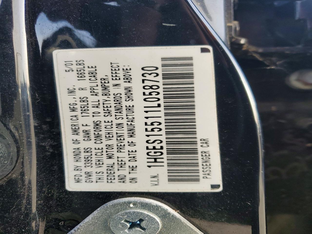 2001 HONDA CIVIC LX photo 23