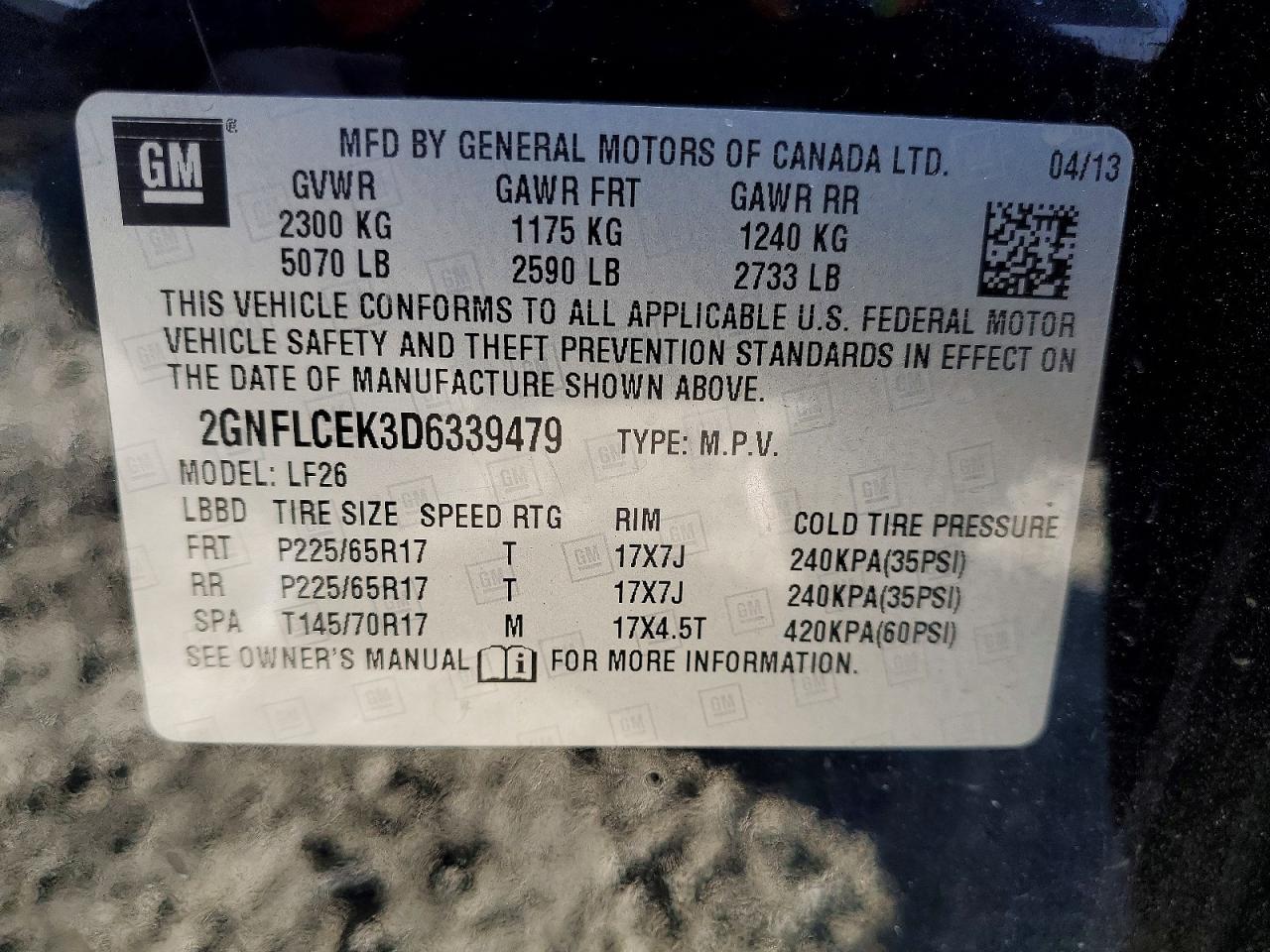 2013 CHEVROLET EQUINOX LS photo 12