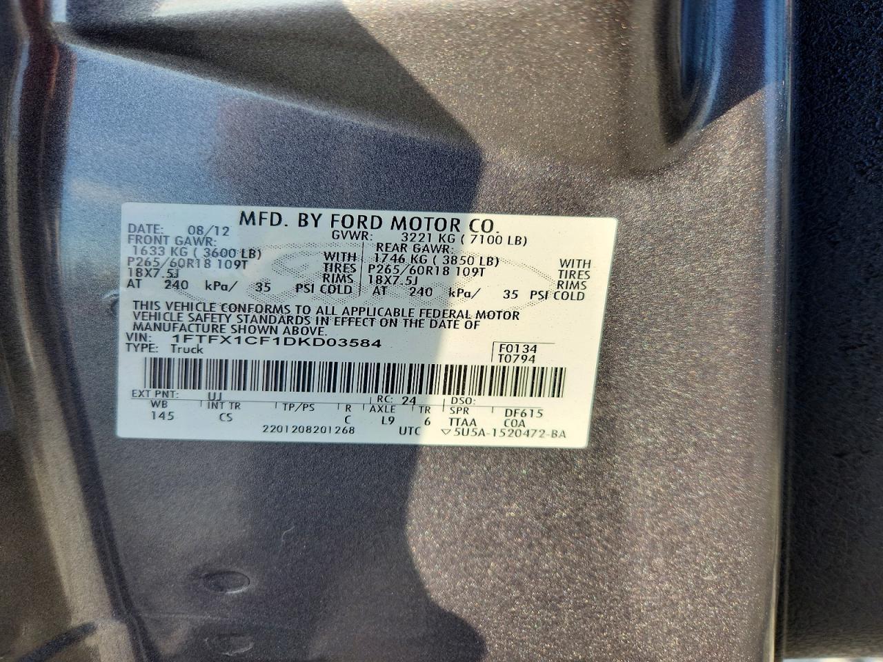 2013 FORD F150 SUPER CAB photo 12