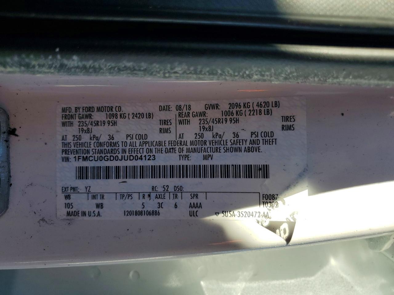 2018 FORD ESCAPE SE photo 13