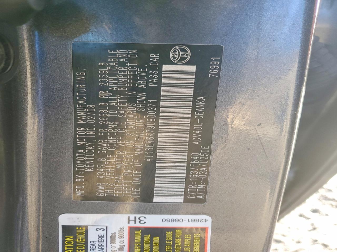 2009 TOYOTA CAMRY BASE photo 13