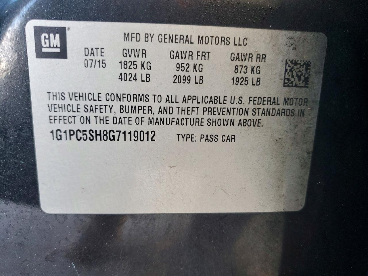 2016 CHEVROLET CRUZE LIMITED LS photo 12